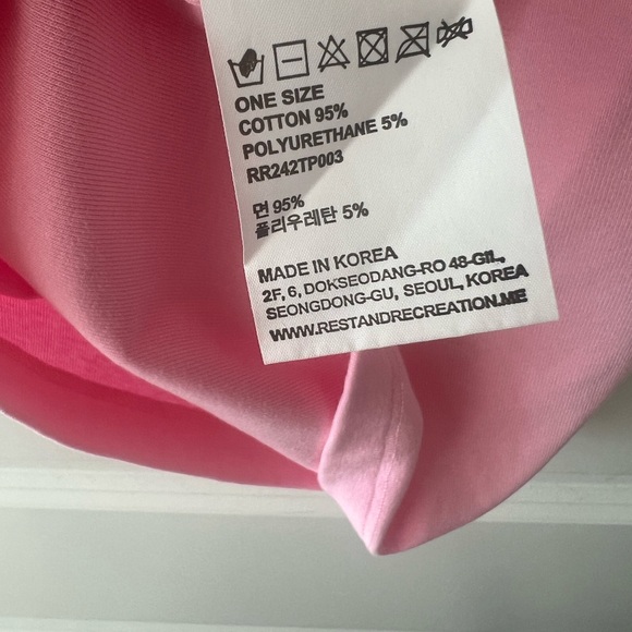 Korean Design Style Pink Sleeveless Square-neck Ribbed Tank Top - Picture 5 of 5